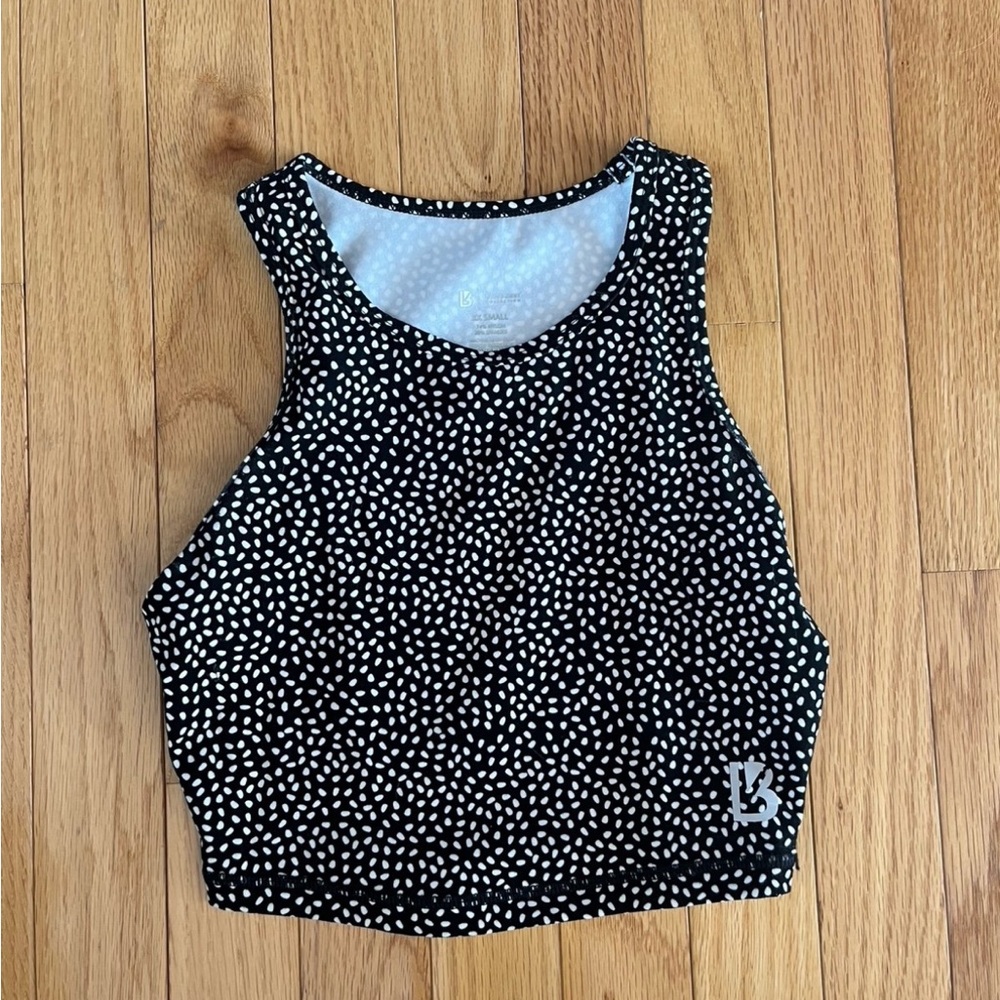Black and White Polka Dot Crop Top